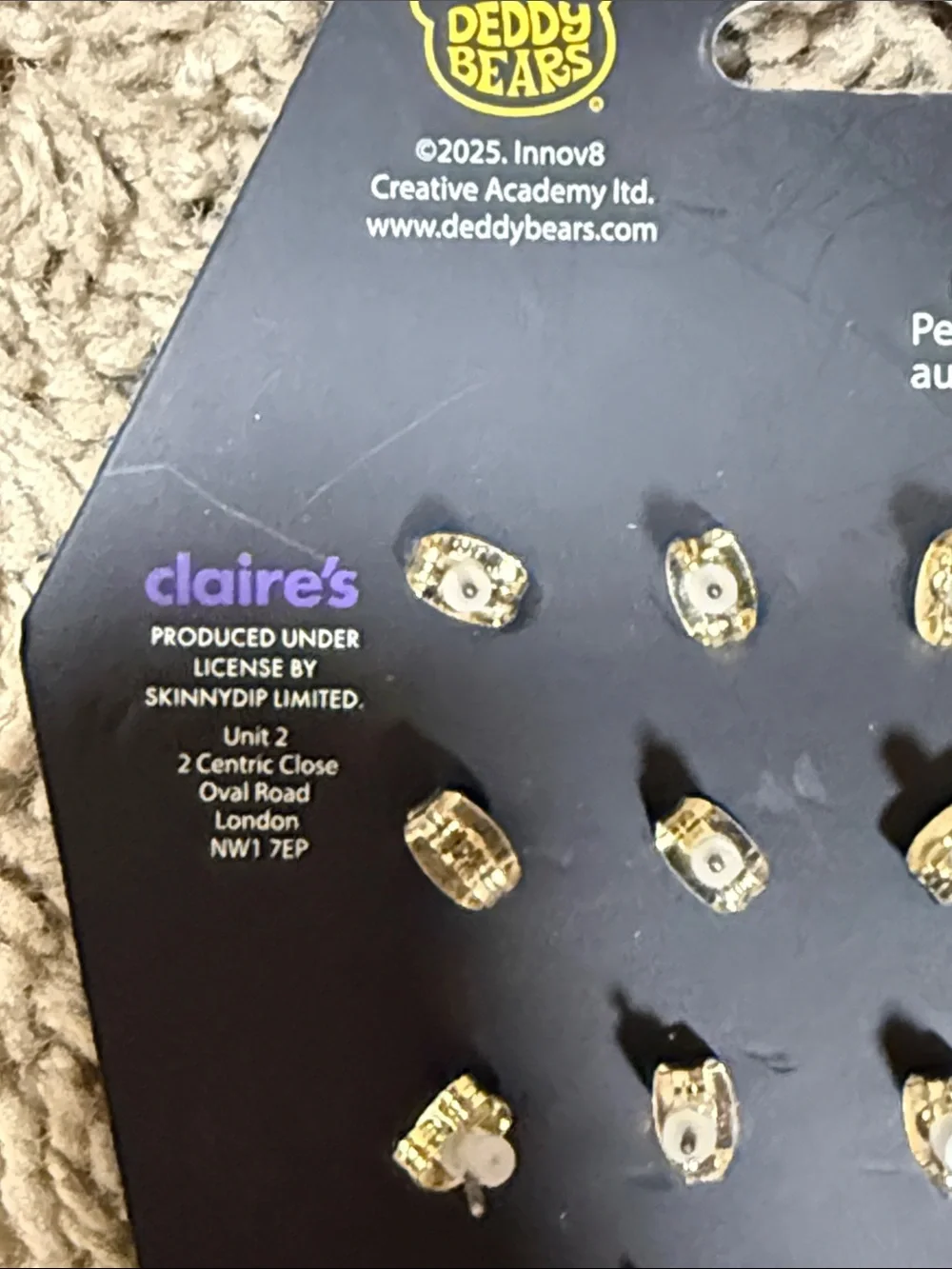 Deddy Bears Earring Set – Multicolor Studs by Claire's SKU1512